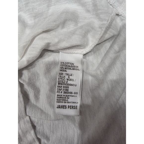James Perse Raglan Open Henley Tee in Cotton Blend White Size 1 A003274 - Picture 9 of 9
